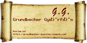 Grundbecher Gyárfás névjegykártya